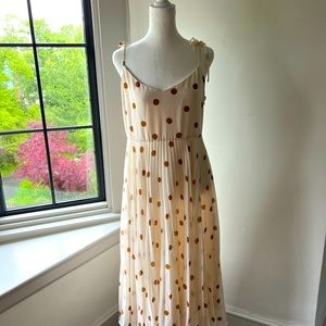 Sezane Nissa Dress White with Ecru Polka Dots US size 8 / French size 40